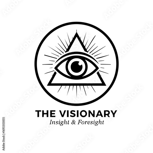 The Visionary Eye Illuminati Symbol in Circle