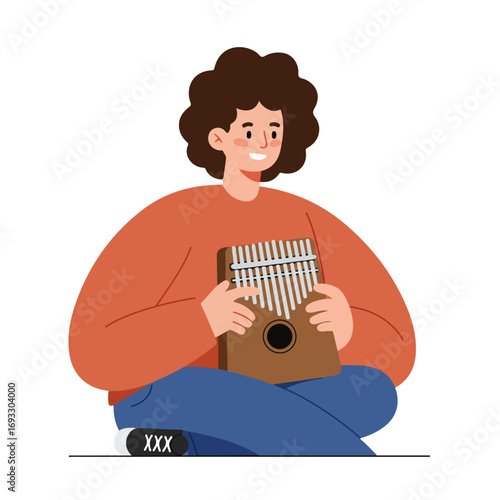 Person plays kalimba
