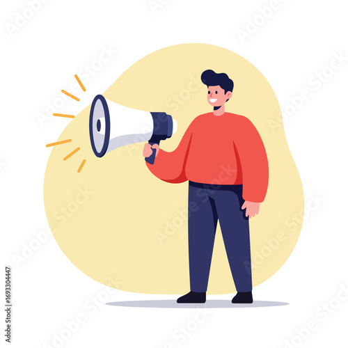 Spokesperson with megaphone