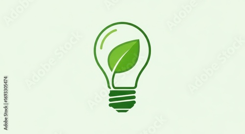 Green glowing eco bulb symbol