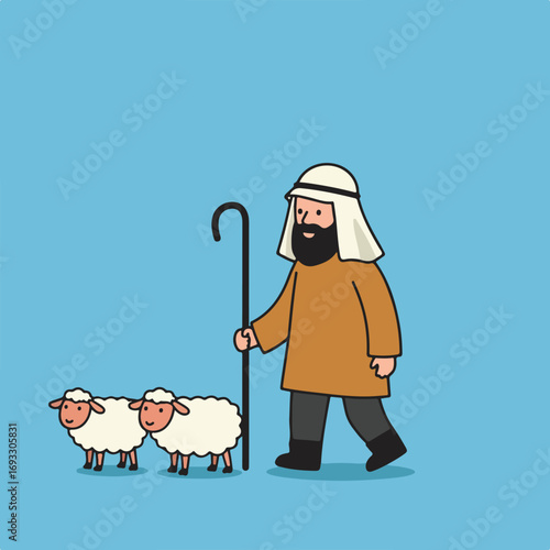 Shepherd & sheep (1)