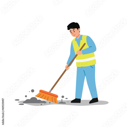 Street cleaner sweeps debris (1)