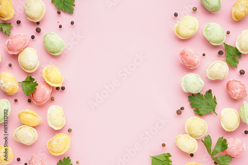 Colorful frozen dumplings w...
