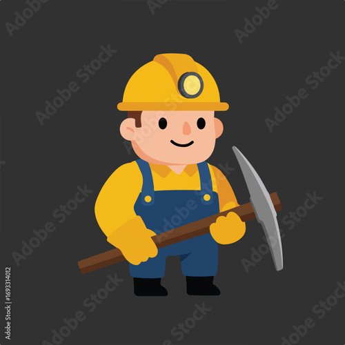 Miner with pickaxe