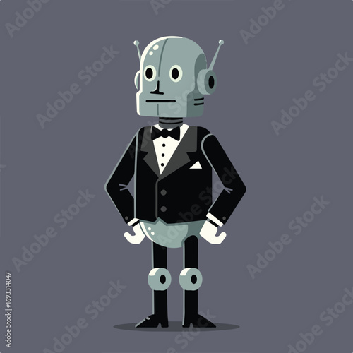 Dapper Robot in Tuxedo