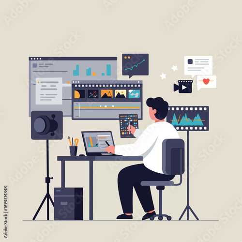 Film editor at work