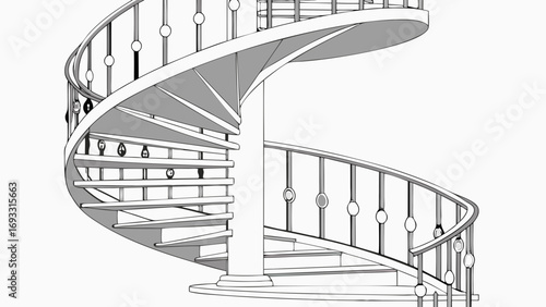 Spiral Staircase Design Interior Architecture Home Decor Modern Staircase Circular Stairs Elegant Stairs Building Design House Blueprint Home Improvement Construction Architectural Draw.