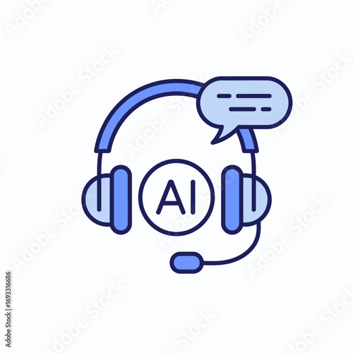 A stylishly designed set of headphones depicts AI technology, highlighting innovation in communication with emphasis on user experience and auditory clarity.