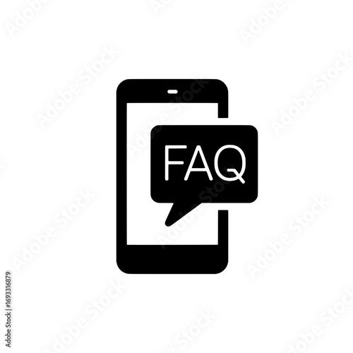 Mobile FAQ Icon Simple Vector Illustration