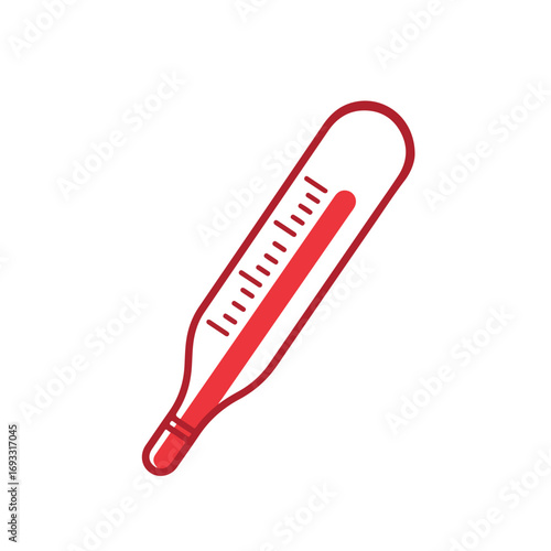 Red medical thermometer illustration