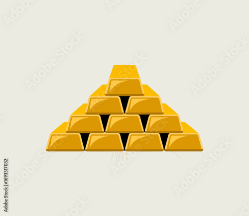 A visually appealing display of gold bars arranged in a pyramid shape, emphasizing wealth, luxury, and the allure of precious metals in modern finance and investment.