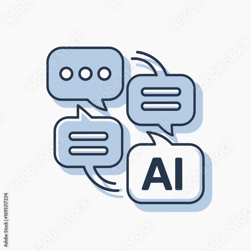 This image features colorful chat bubbles showcasing artificial intelligence communication, illustrating the engaging and innovative nature of AI interactions with users.