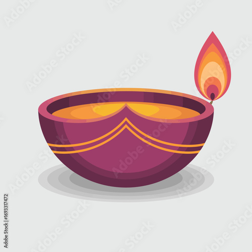 An elegant traditional lamp with a flickering flame captures the essence of light and beauty, representing warmth and celebration in cultural traditions.