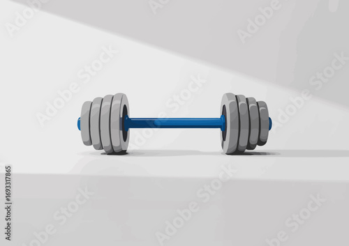 This image portrays a stylish gray dumbbell emphasizing contemporary fitness aesthetics, capturing the essence of physical strength and workout motivation for health enthusiasts.