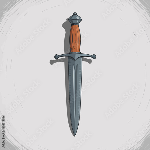 An intricately designed dagger featuring an elegant handle and a polished blade, presented against a textured background that enhances its appeal.