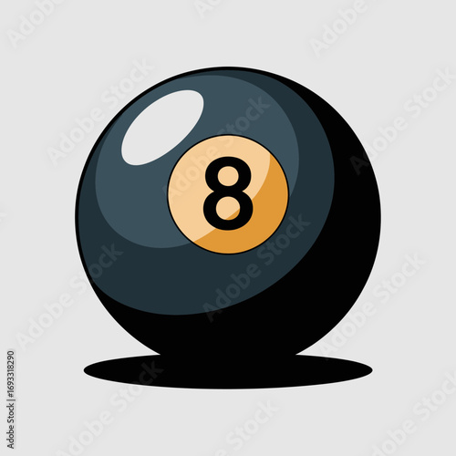 This image showcases a beautifully stylized black 8 ball, incorporating artistic elements and a smooth, glossy finish to appeal to billiards enthusiasts and collectors.
