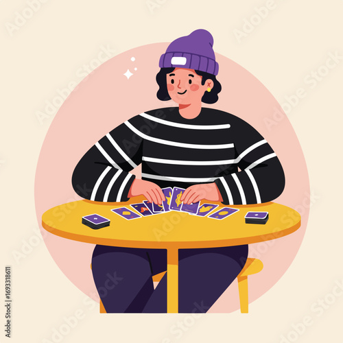 Person playing cards