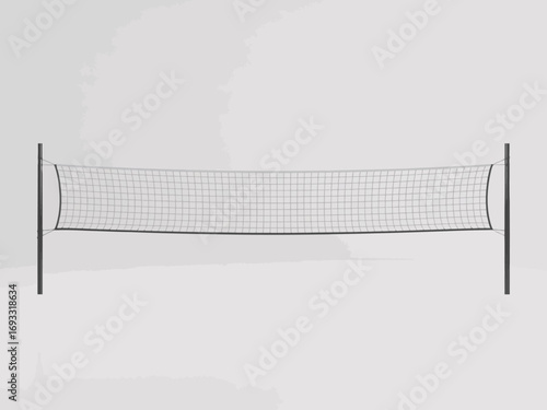 This image features a volleyball net set in an uncluttered environment, highlighting the sleek design and promoting the sport's dynamic and engaging aspects effectively.