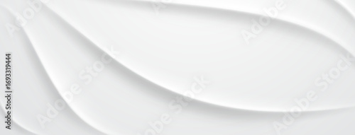 White abstract background with curved shapes and soft shadows, creating a sense of depth and fluidity.