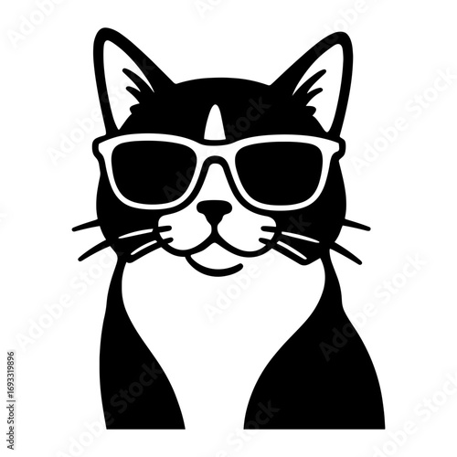 Tuxedo Cat with Sunglasses