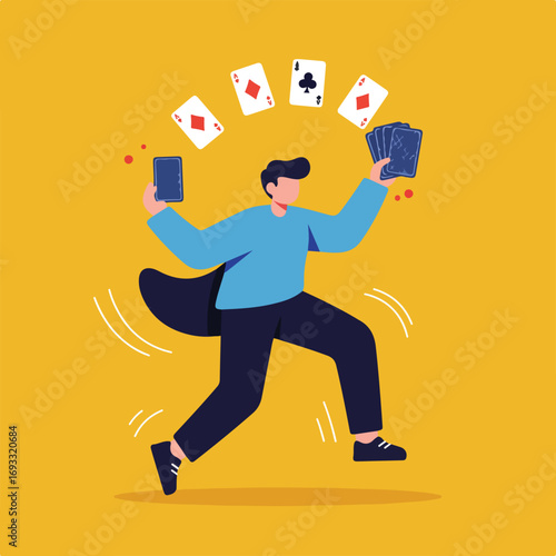 Card Juggler on Yellow