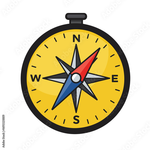 Vector compass with cardinal directions
