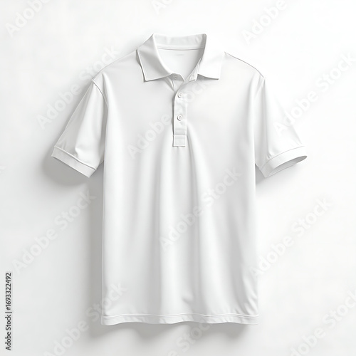White Polo Shirt Mockup Casual Clothing for Everyday Wear, Unfolded and Ready for Design