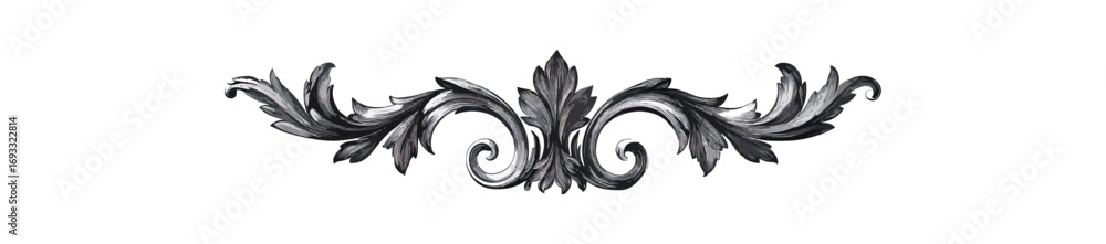 Elegant gray scale decorative ornament design