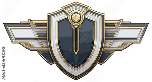 Ornate shield emblem design