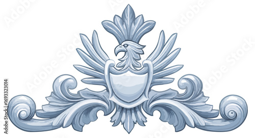 Ornate light gray decorative design element