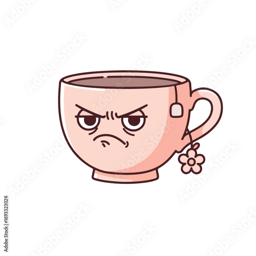 Grumpy tea cup with flower