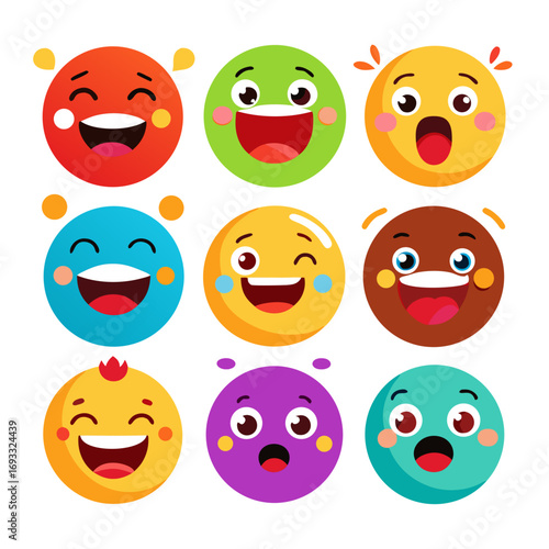 different happy emoji