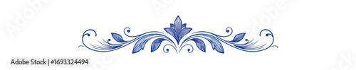 Blue floral ornamental decorative pattern design