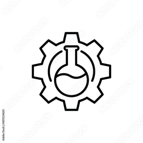 Laboratory gear icon representing science and industry