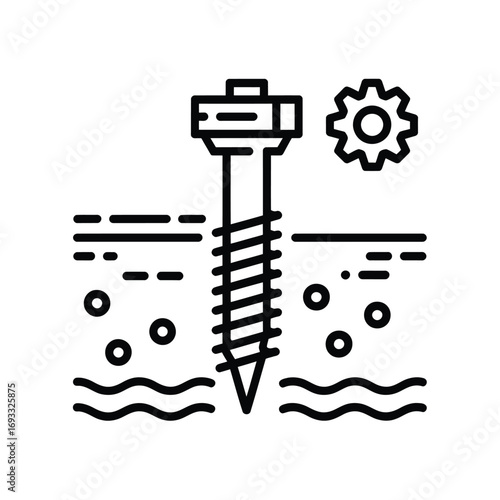 Icon of a screw anchor being installed into the ground