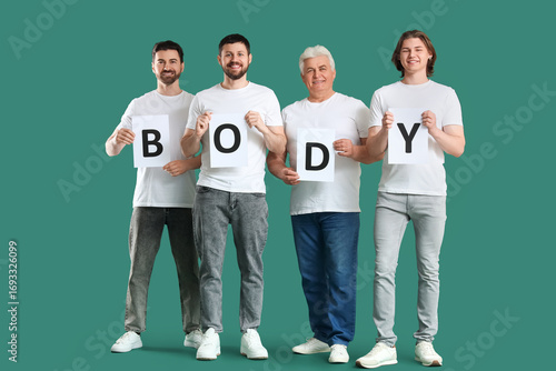 Men with word BODY on green...