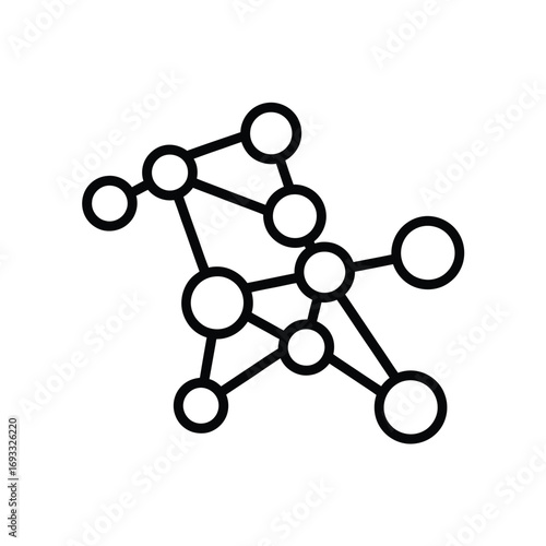 Abstract network of connected circles and lines
