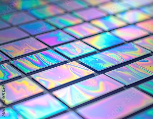 Colorful Holographic Mesh Abstract Background