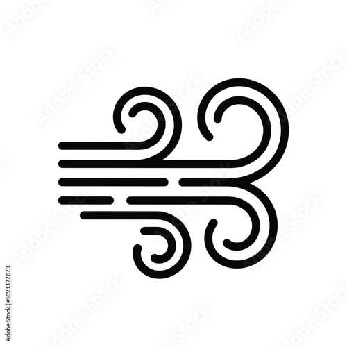 Stylized icon representing airflow and wind movement