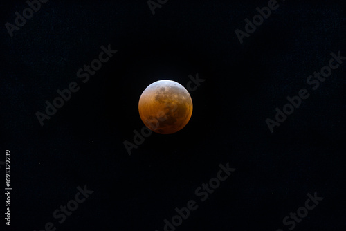 Full Blood Moon, Total Lunar Eclipse moving through the sky