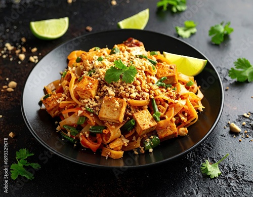 Delicious Pad Thai with Tofu and Mixed Vegetables