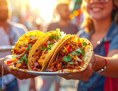 Delicious Tacos at a Vibrant Street Food Market