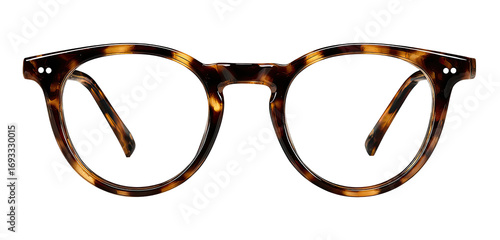 Close-up of tortoise-shell round eyeglasses