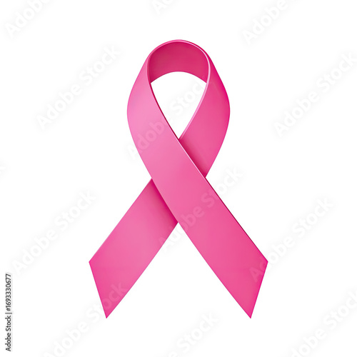 Pink ribbon, symbol of breast cancer awareness. 