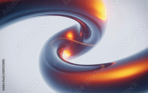 Abstract Twisted Metal Design A Contemporary Digital Artwork Showcasing Form and Light in Modern Graphic Style