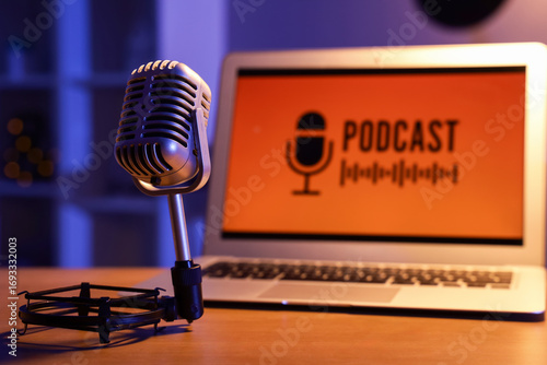 Professional microphone on ...