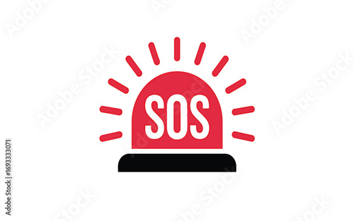 Urgent SOS Beacon A Red Flashing Light Symbolizing Distress and the Need for Immediate Help