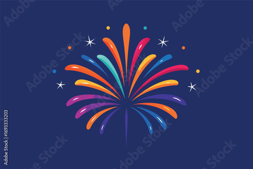 Colorful Fireworks Display Festive Celebration Design Element