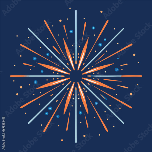 Abstract Festive Fireworks Burst Design Element for Celebration
