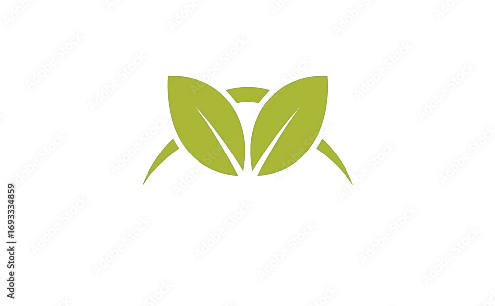Fototapeta premium Eco-Friendly Green Leaf Logo Design Nature Inspired Emblem for Sustainable Brands